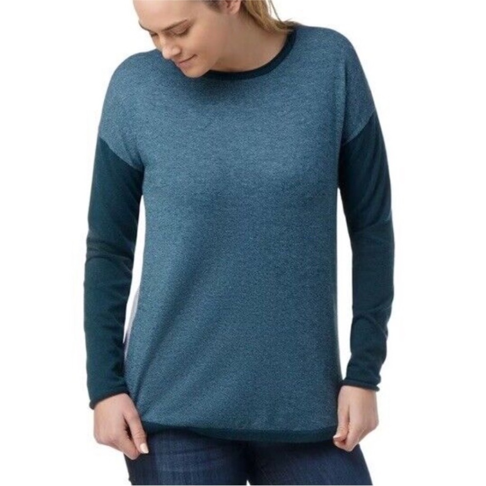 NWT Smartwool Colorblock‎ Pullover Sweater in Blue Twilight Size Extra Large